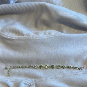 Peridot Elegant Silver and Green Gemstone Bracelet